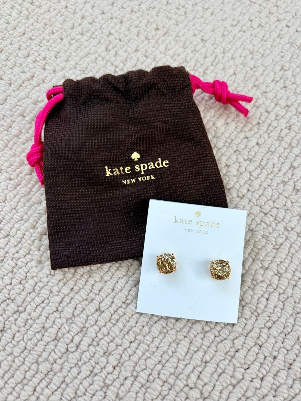 kate spade Gold Glitter Cluster Stud Earrings NWT